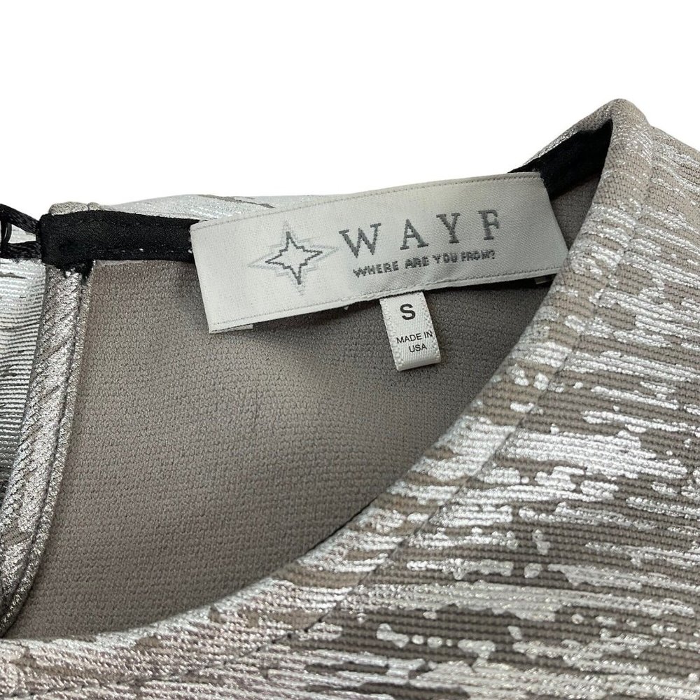 Wayf Dress Womens Size Small Silver Party Cocktail Stretch Comfort A-Line Mini - Picture 3 of 7